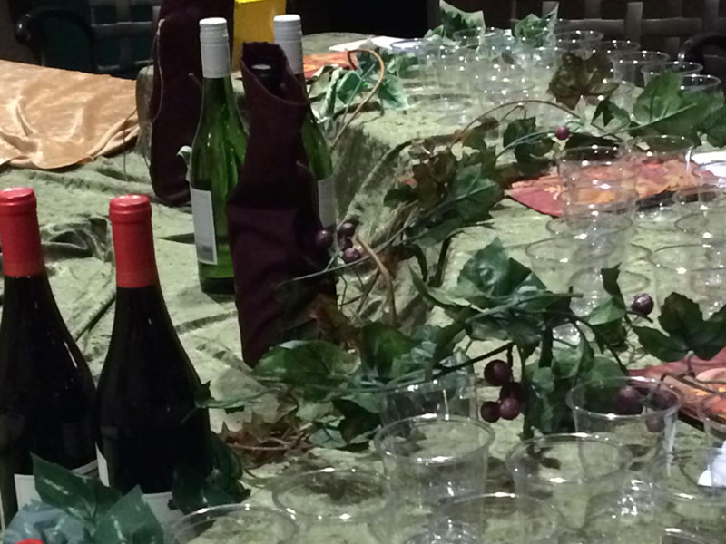 The wine tasting set up - decor just as important